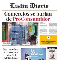 Portada Periódico Listín Diario, Martes 29 Octubre, 2024