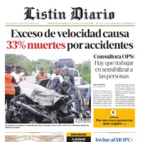 Portada Periódico Listín Diario, Lunes 13 Enero, 2025