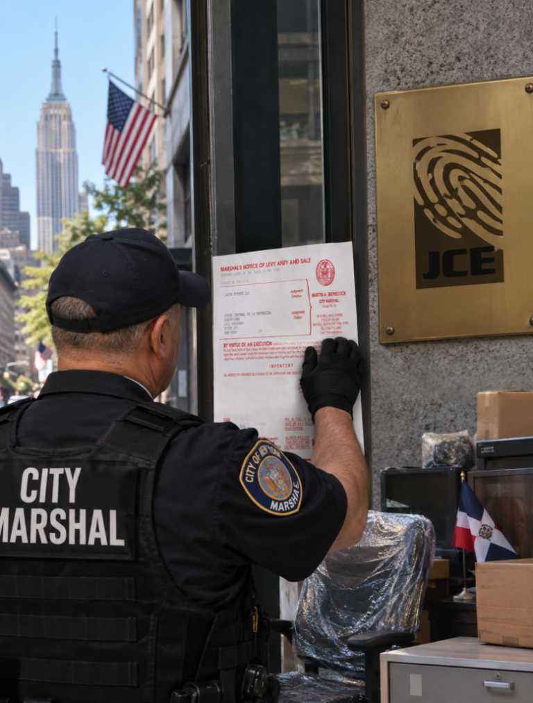 Embargan bienes de la JCE en Nueva York por presunta deuda de casi US$1 millón